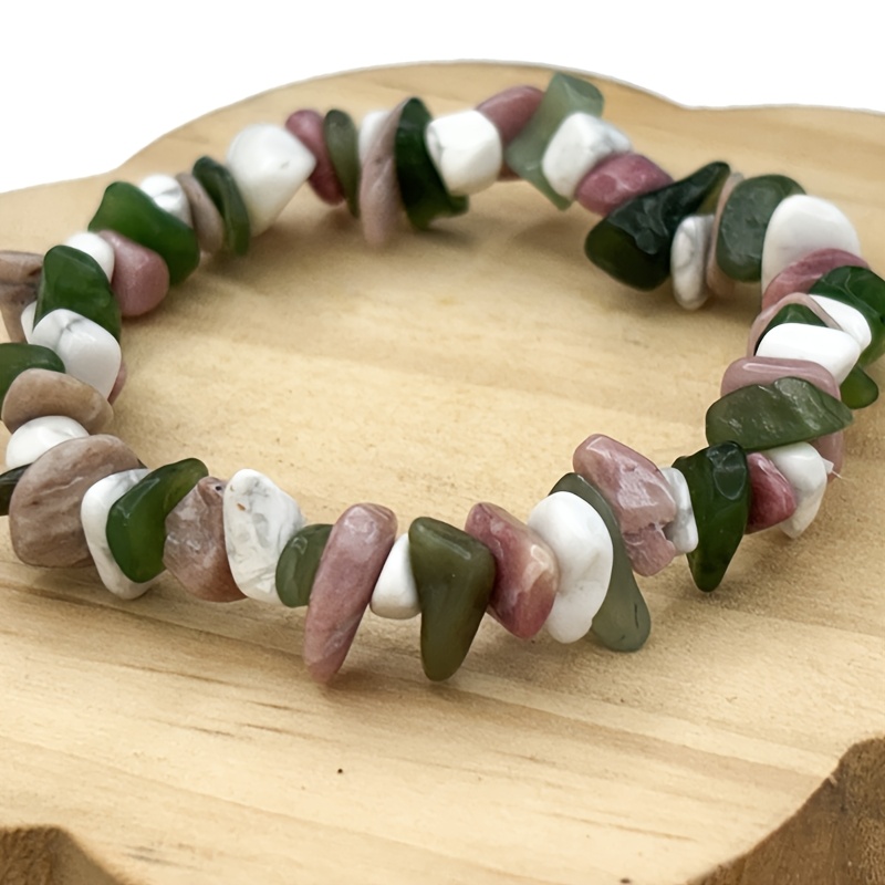 Irregular Crystal Bracelet, Vibrant Crushed Stone Design
